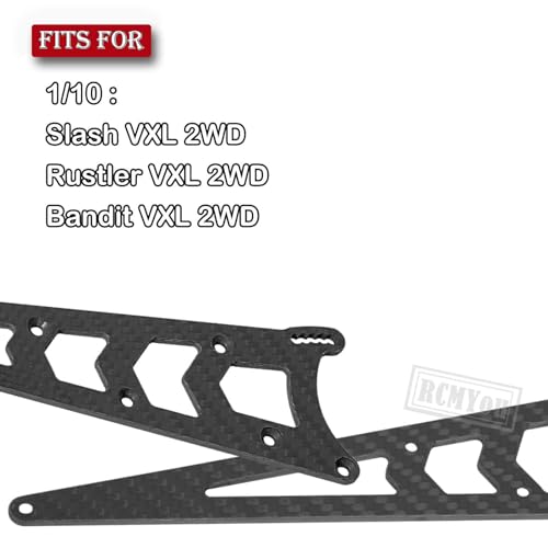 Carbon Fiber Tail Wheel Head up Wheel Upgrade Parts for 1/10 Bandit 2WD(VXL)/Rustler 2WD(VXL)/Slash 2WD(VXL),Carbon Fiber Adjustable Wheelie Bar Hop Ups