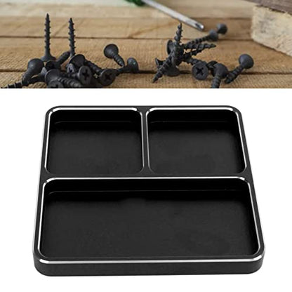 Magnetic Screw Tray RC Repair Tool Aluminum Alloy Screw Tray Metal RC Fitting Disk for Car Boat Model Airplane Storage Solution for Parts Screws (Black)
