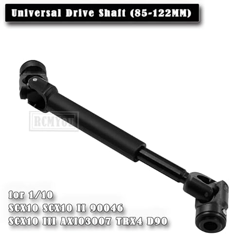 RC Crawler Drive Shaft 85-122MM Upgrades for 1/10 SCX10 SCX10 II 90046 SCX10 III AXI03007 TRX4 D90,Universal Driveshaft,Steel Full Metal Axles Part Hop-Ups,Black - size: 85-122MM