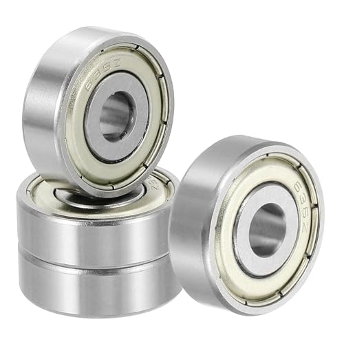 uxcell 4 Pack 636ZZ Deep Groove Ball Bearings, 6x22x7mm Chrome Steel Double Shield Bearing for Electric Motor, Home Appliances, Garden Machinery, (ABEC5) - size: 636ZZ
