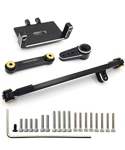 RC Servo Mount Bracket Servo Arm and Steering Links for SCX24 RC Car | ES08MA II Servo Upgrade Parts,6061-T6 Aluminum,CNC Machined,Wear Resistant,High Precision