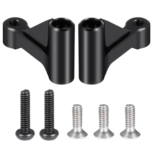 RC Front Chassis Brace Front Bulkhead Support Aluminum Front Brace Set 2Pc Set Black for Losi 1/16 Mini-B 1/18 Mini-T 2.0 RC Crawler Car Buggy Upgrades Parts Accessories