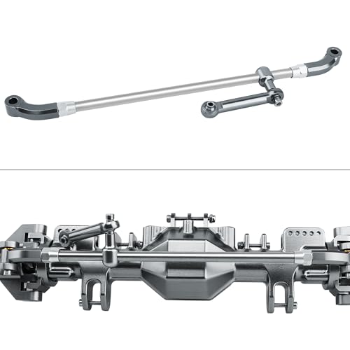 Stainless Steel +Aluminum Steering Linkage Set for 1/8 Losi LMT RC Monster Truck Metal Upgrade Parts (Gray) - color: Gray