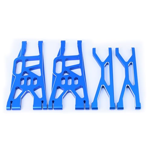 Aluminum Front Upper & Lower Suspension Arms Upgrades Set for 1/5 X-Maxx XMaxx RC Car (Blue) - color: Blue