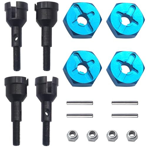 4Pack Vgoohobby RC Wheel Axle Shaft Locknuts with 7mm to 12mm Wheel Hex Hub Convert Adapter Compatible with Wltoys A959 A969 A979 K929 RC Car 1/18 Scale RC Car