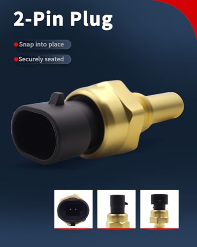 VEHICODE Engine Coolant Temperature Sensor Fit for Chevrolet, w/Connector | ECT Water Temp Sensor Compatible with Chevy Silverado Suburban Equinox Tahoe Malibu Camaro Corvette, GMC Sierra Yukon Terrain
