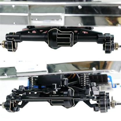 Steering Knuckle Models For FMS FCX10 1/10 Brass Differential Axle Cover Steering Outer Inner Portal Housing RC Crawler Car Upgrade Parts(Rear set) - size: Rear set