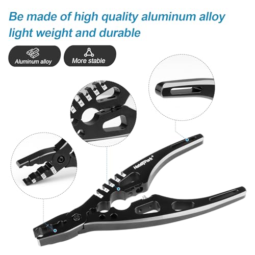 HobbyPark Multi-Function RC Shock Pliers Tool RC Shock Shaft & Tie Rod Clamp, Ball Link Remover for 1/8 1/10 RC Car Truck Crawler Buggy Drift (Black & Silver) - color: Black & Silver