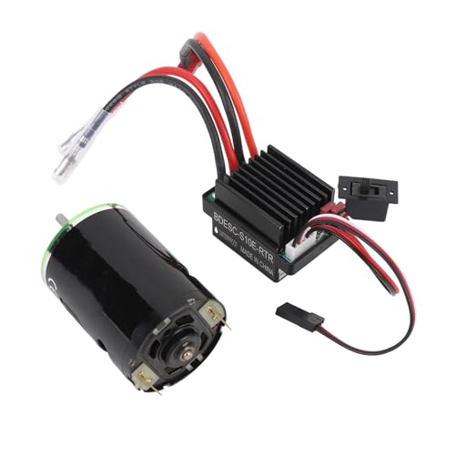 Generic 550 Brushed Motor ESC Set, 30% Longer Armature High Torsion Water with Cooling Fan, for 1/10 RC Crawler Car (4) - color: 4