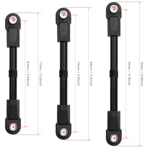 6Pcs Adjustable Aluminum Turnbuckles Camber Links Set for Traxxas Slash 4X4 2WD / Rustler/Stampede/Hoss/Bandit 1/10 RC Short Course Trucks Replacement Upgrade Accessories (Black) - color: Black