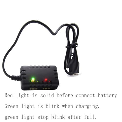 Blomiky 2-in-1 2S 7.4V 1000mA Li-ion/Li-po Battery Balance Charger Cable for RC Boat Airplane Helicopter Trucks Cars 2S Lipo Battery 7.4V 1 to 2