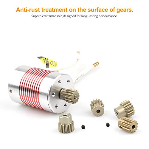 5PCS 32DP 540 Motor Pinion Gear 12T 13T 14T 15T 16T 3.175mm Shaft Pinion | Gears Replacement Parts Set Kit for 1/10 RC Car Brushless Brush Motor - color: Gold 32p 16t-20t