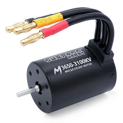 SurpassHobby M3650 3100KV Brushless Motor 3.175mm Shaft High Speed Waterproof Motor for 1/10 Remote Control Cars Trucks Off-Road Vehicle - size: 3100KV, style: 3650 motor