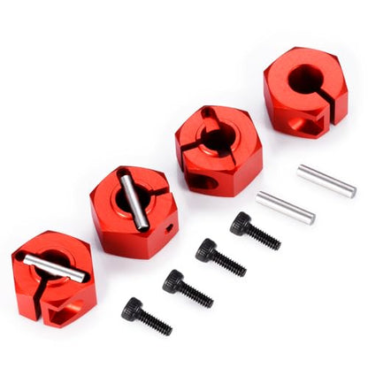 Wheel Hex Hub 12mm for Tra-xxas 1:16 Mini Maxx 4WD XRT VXL-3S Monster | Truck Upgrades Red Aluminum 7075 Alloy Adapters - color: Red