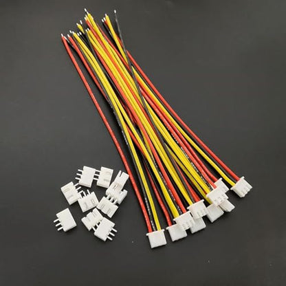 50Pcs 25Pairs JST-XH Connector Kit, XH 2.54mm 3 Pin Header Male and Female Connectors Plug Adapter with Flat Wire Cable 100mm Compatible with JST XH 26AWG - 10CM