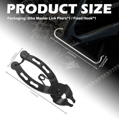 Upgraded 2-in-1 Two-Way Bike Chain Tool,Multi-Function Arc Snap Bicycle Chain Tool with Return Spring,Quick Install & Dismantle Master Link Pliers for 6-12 Speed Chains