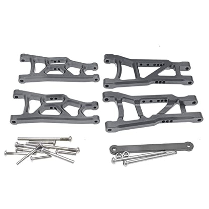 Aluminum Front&Rear Suspension A-Arms&Tie Bar for 1/10 Traxxas Slash 2WD RC Car Upgrade Parts Hop Ups, Replacement of 2555 3631 2532 - color: Titanium