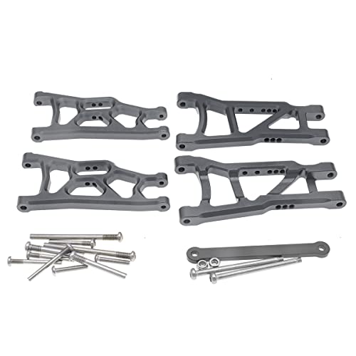 Aluminum Front&Rear Suspension A-Arms&Tie Bar for 1/10 Traxxas Slash 2WD RC Car Upgrade Parts Hop Ups, Replacement of 2555 3631 2532 - color: Titanium