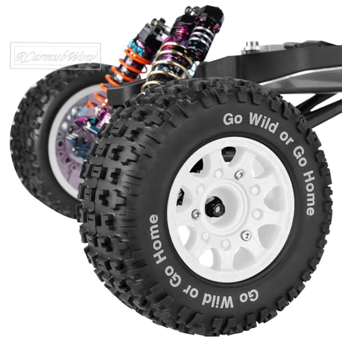 RC Wheels and Tires w/12mm 14mm 17mm Hex Short Course Tire for 1/10 Scale Car Arrm a Senton,Axia1,Slash 2WD Slash 4×4 4WD,Red cat,Rc 4wd,1/10 Truck Tires Rubber Tyres Plastic Wheel,White - color: White(4pcs)