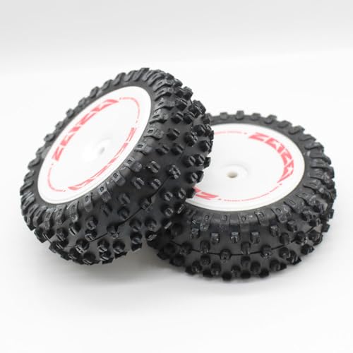 Rubber Front Tire Wheel Tyre Replacement RC Parts for WLtoys 124008 1/12 4WD RC Car - color: Front Tire