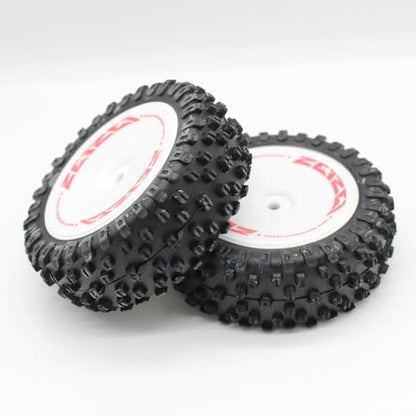 Rubber Front Tire Wheel Tyre Replacement RC Parts for WLtoys 124008 1/12 4WD RC Car - color: Front Tire