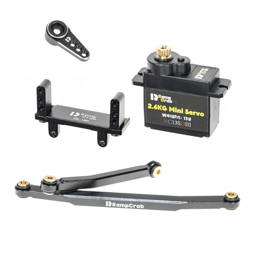 RampCrab Micro 2.6KG Servo with Steering Links, Servo Mount Bracket and Servo Horn for CR18P