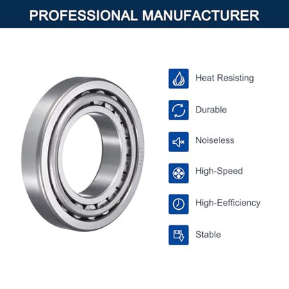 2 Pack 30212 Tapered Roller Bearing Cone and Cup Set | 60mm Bore 110mm OD 24mm Cup Width, Chrome Steel Wheel Bearings, ABEC-3 - size: 30212