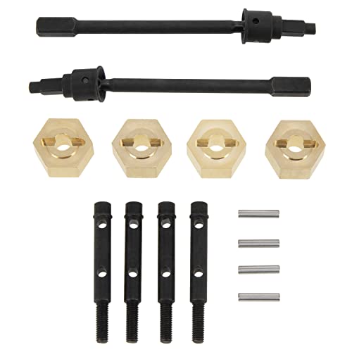 MEUS RACING UTB18 12mm Brass Hex Hub, CVD Axle Shaft, Stub Axle Kit for AXIAL UTB18 Capra Trail Buggy 1/18 RC Crawler #AXI212003#AXI212007#AXI212015 Upgrades Parts