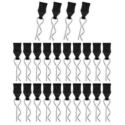 24pcs 1mm Universal Remote Control Body Clips with Pull Tabs, Compatible with All 1/14 1/16 1/18 Scale SCX24 ruck Buggy Shell Replacement Parts