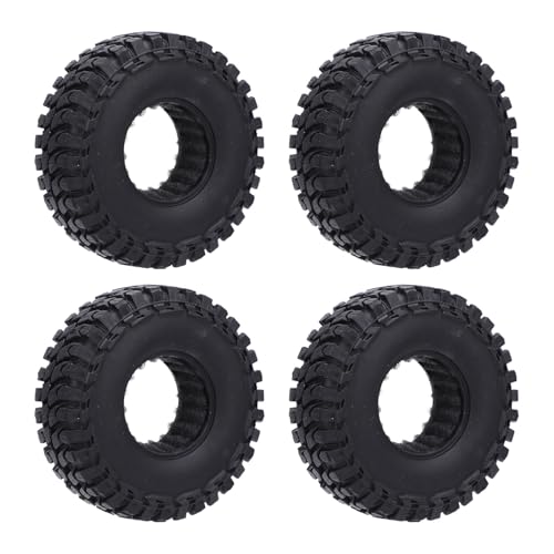 RC Crawler Car Rubber Tires Premium Quality Soft Tadpole Pattern 1.0in 55x19mm with Sponge Inner for Axial SCX24 FMS FCX24 AX24 1/24 1/18 Scale Off Road Climbing Replacement Parts