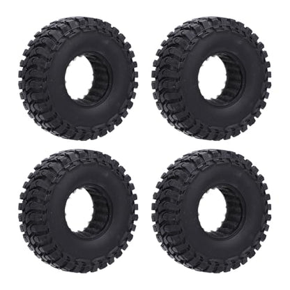 RC Crawler Car Rubber Tires Premium Quality Soft Tadpole Pattern 1.0in 55x19mm with Sponge Inner for Axial SCX24 FMS FCX24 AX24 1/24 1/18 Scale Off Road Climbing Replacement Parts