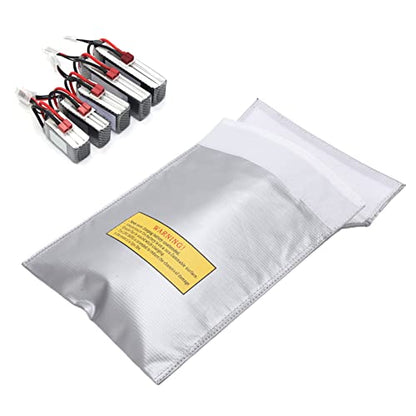 Lipo Battery Explosion Proof Bag, Fireproof Lithium Battery Safe Guard Bag, Nylon Charging Storage for Safe Storage, Silver - size: Silver