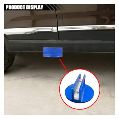 Universal Magnetic Jack Pad, 0.37" Slotted Aluminum Grooved Pad | Jack Puck Pinch, Pinch Weld Frame Rail Adapter with Large Slotted for Most Cars SUVs Trucks, Blue - color: Blue