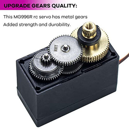 Hosyond 4Pack MG996R 55g Digital RC Servo Motors High Torque Metal Gear Servo for RC Car Robot Boat Helicopter - size: MG996R x 4