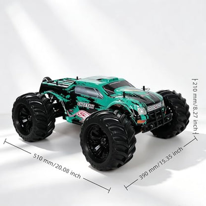 JLBRACINGRC 1/10 Brushless Fast RC Cars, Monster Truck,80+KM/H High Speed 4x4 Off-Road RC Truck,2.4GHZ Remote Control Car,IPX7 Waterproof RC Trucks for Adults(Not Include Battery)