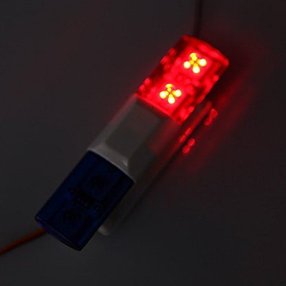 Multi-Function LED Police Flash Light Lamp for 1/10 1/8 RC HSP Traxxas Tamiya CC01 RC4WD D90 Axial SCX10 Model Car - color: Red&Blue