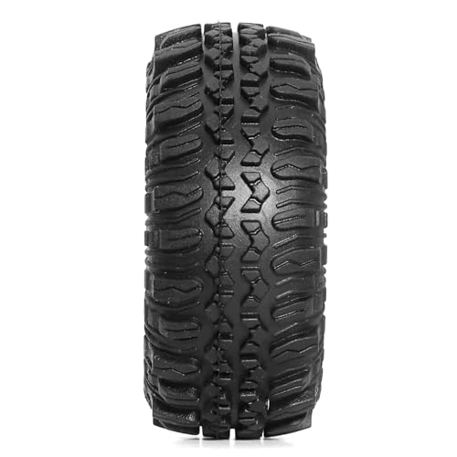 REDSPIDER 1.0 Beadlock Wheels and Crawler Tires 4pcs Aluminum Rim for RC Crawler Axial SCX24 Gladiator Bronco C10 Deadbolt FCX24 (Red) - color: Red