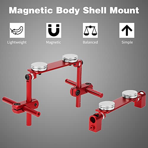 Keenso Flat Magnet for RC Car Body Shell Mount Kit for HSP 1/10 RC Racing Car(Red)…
