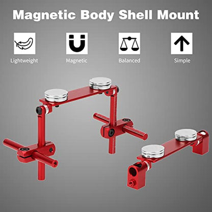 Keenso Flat Magnet for RC Car Body Shell Mount Kit for HSP 1/10 RC Racing Car(Red)…