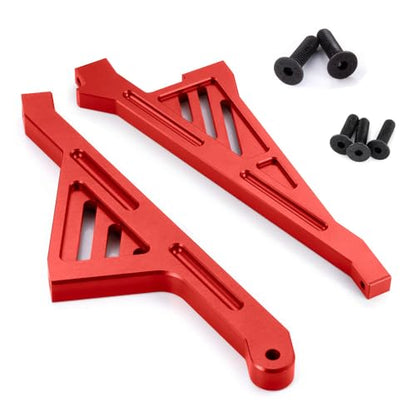 MOHERO Aluminum Alloy RC Front & Rear Chassis Brace for 1/5 LOSI 5IVE-T 2.0 RC Truck Upgrade Part (Red) - color: Red - Front & Rear