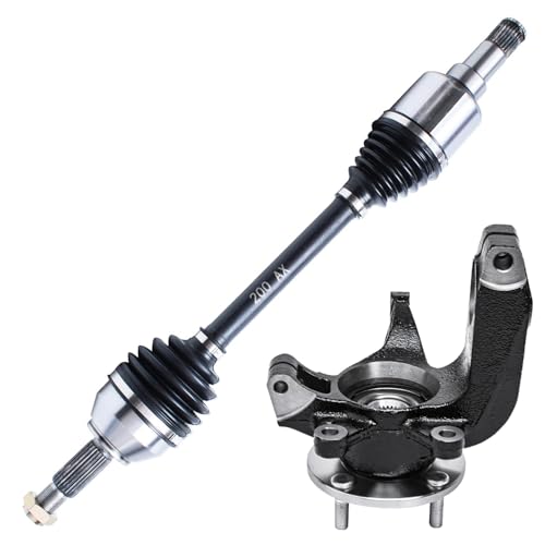 Detroit Axle - Front Left Steering Knuckle Kit for 06-11 Ford Focus, Driver | Side CV Axle Shaft Steering Knuckle & Wheel Bearing Hub 2006 2007 2008 2009 2010 2011 Replacement - size: 2UX47686/Pair