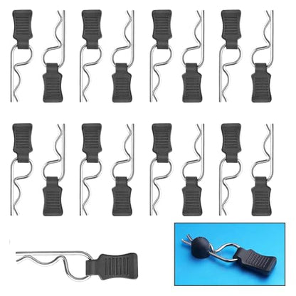 HobbyPark 50pcs Universal RC Car Body Clips w/Pull Tabs R Pins for 1/10 Scale Traxxas Arrma Axial Losi & 1/8 Redcat HPI HSP Exceed Truck Buggy Shell Replacement Parts - size: 1.4mm Rod Silver Clips and Tabs