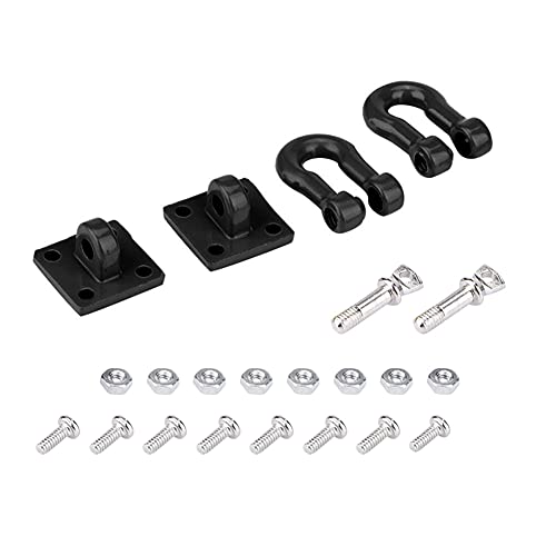 2pcs RC Trailer Hooks, 1:10 Scale RC Trailer Winch Hook Trailer Buckle for RC Climbing Car Crawler Truck Upgrade Part(Black) Model Car Accessories 1/10 Scale Rc Shackles Metal Bumper Hooks Rc Truck