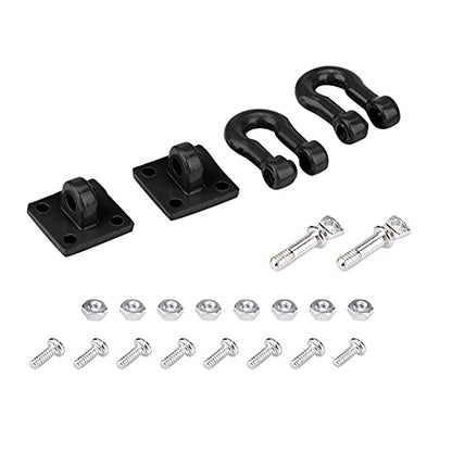 2pcs RC Trailer Hooks, 1:10 Scale RC Trailer Winch Hook Trailer Buckle for RC Climbing Car Crawler Truck Upgrade Part(Black) Model Car Accessories 1/10 Scale Rc Shackles Metal Bumper Hooks Rc Truck