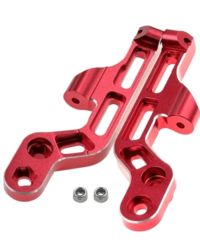 RC Rear Wing Body Mount Support Frame Set Upgrades Part for 1/7 Felony Infraction Limitless 6S BLX On-Road Muscle RC Car,Aluminum 2PCS Body Mount Support,Replace #ARA320516,Red - color: Red-rear Wing