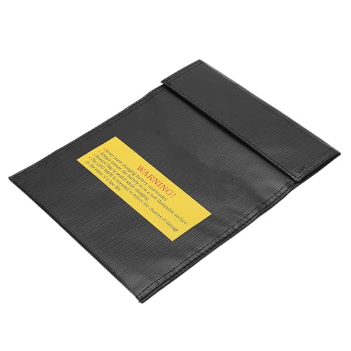 Alomejor RC Lipo Battery Bag Fire Storage for Charging Compatible with Various Aircraft Batteries 18x23cm (Black) - size: Black