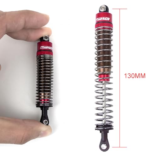 130MM Oil Shock Absorbers Upgrade Compatible with 1/10 RC Crawlers | Fits TRX4 / Axial SCX10 / D90 - Oil Damper Upgrade - Red - color: Red