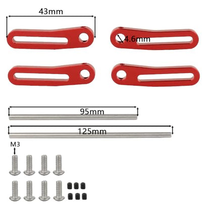 Metal Front Rear Modular Bumper Bull Bars for 1/10 RC Crawler Chassis LCG TRX4 TRX6 SCX10 Capra Dodge Power Wagon Upgrade Parts (red) - color: Red