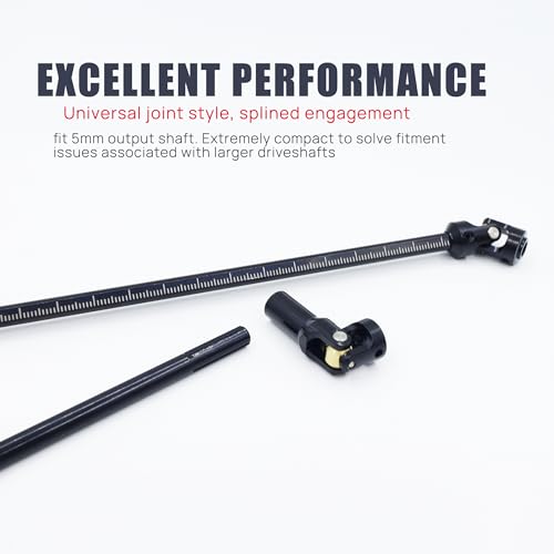 SCX10 Drive Shaft 2pcs 68-229mm Cut to Length Stainless Steel Driveshaft for 1/10 RC Crawler LCG Rig Sportys Scalers GSPEED Capra SCX10 Pro Element DIY SCX10(Black) - color: Black