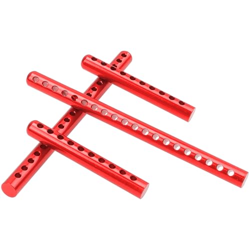 ShareGoo Metal RC Body Post Mounts Front Rear Body Holder Kit Compatible with Tamiya TT02 TT-02 1/10 RC Upgrade Parts (Red) - color: Red